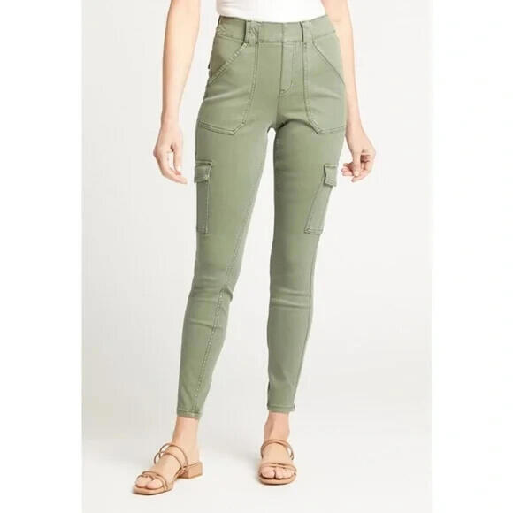 NEW Spanx  Stretch Twill Ankle Cargo Pants in soft sage Size S  #1177 - Picture 1 of 8